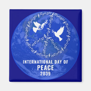World Peace Doves Peace on Earth Day Peace Sign Magnet