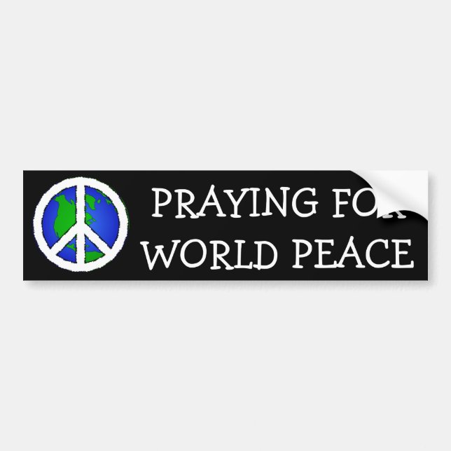 World Peace Earth and Peace Sign BUMPER STICKER (Front)