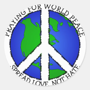 World Peace Earth and Peace Sign Sticker