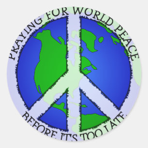 World Peace Earth and Peace Sign Sticker