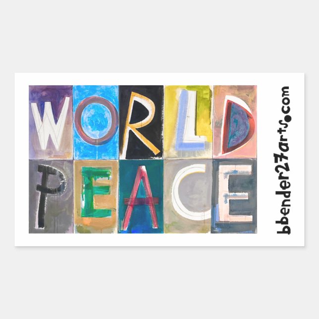 WORLD PEACE FOR MINDY RECTANGULAR STICKER (Front)