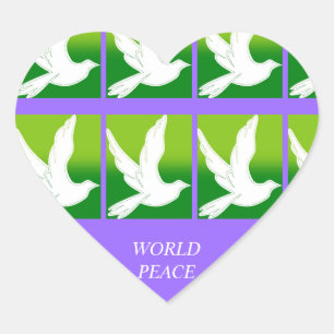 WORLD PEACE HEART STICKER