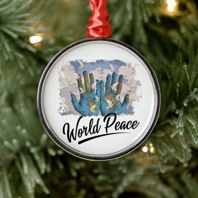 World Peace    Metal Ornament (Tree)
