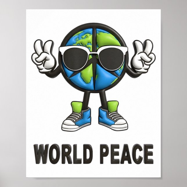 World Peace On Earth Shirt Global Love Peace Sign  (Front)
