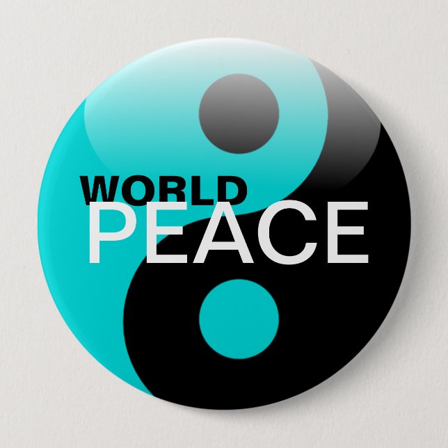 world peace pinback button (Front)