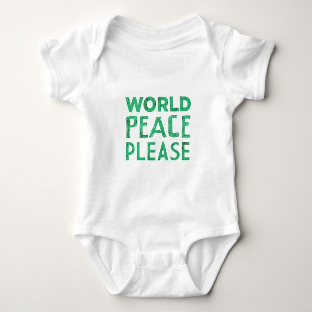 World Peace Please Baby Bodysuit (Front)