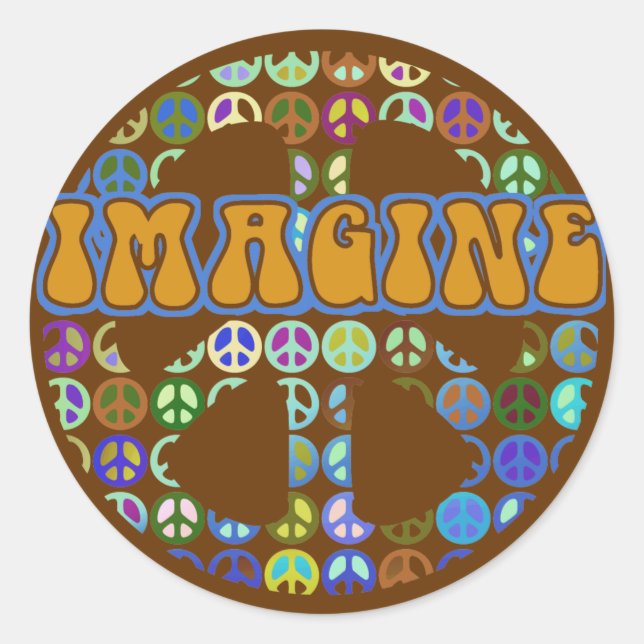 World Peace - Retro Classic Round Sticker (Front)