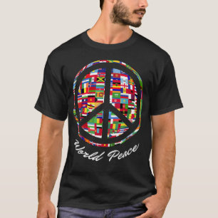 World Peace Sign Flags Of Nations International T-Shirt