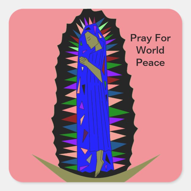 WORLD PEACE  SQUARE STICKER (Front)