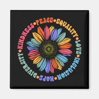 World Peace Supporter Sunflower Floral Outfit Kind Magnet
