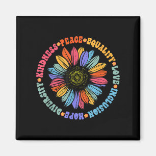 World Peace Supporter Sunflower Floral Outfit Kind Magnet