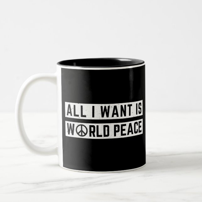 World Peace Two-Tone Coffee Mug (Left)