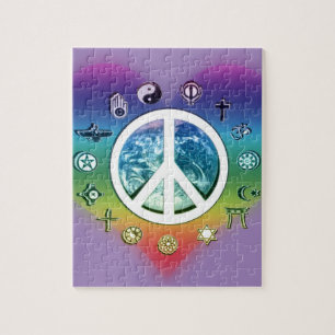 World Peace with Religious Symbols Jigsaw Puzzle