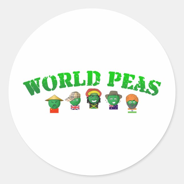 World Peas Classic Round Sticker (Front)