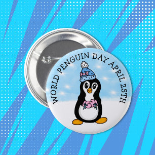 World Penguin Day April 25th Holiday 6 Cm Round Badge