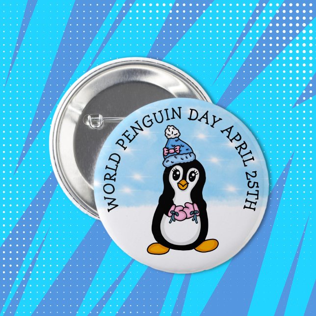 World Penguin Day April 25th Holiday   6 Cm Round Badge (Creator Uploaded)