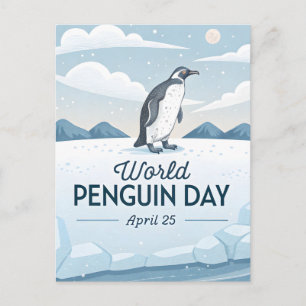 World Penguin Day Winter Nature Illustration Holiday Postcard