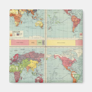 World population Map Magnet