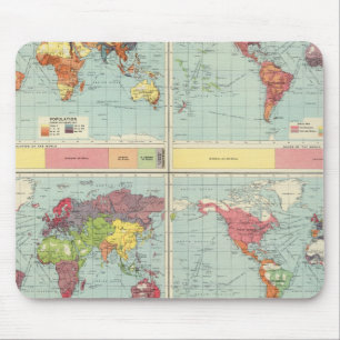 World population Map Mouse Pad