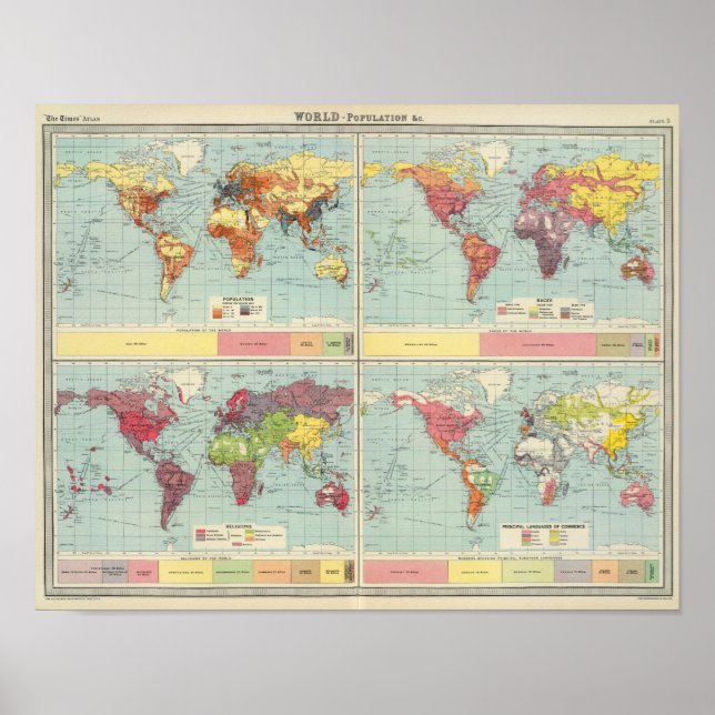 World population Map Poster (Front)