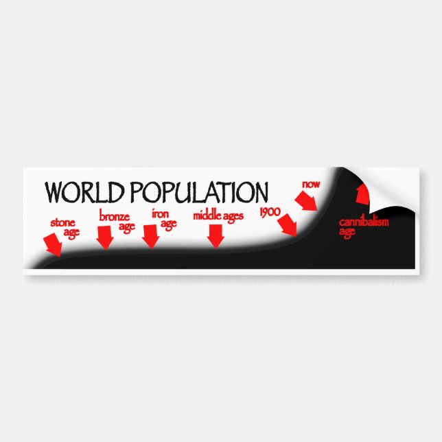 World Population Timeline Bumper Sticker (Front)