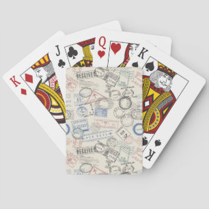 World Postage Stamps Pattern Playing Cards