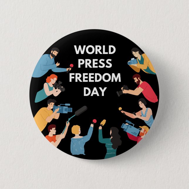 World Press Freedom Day 6 Cm Round Badge (Front)