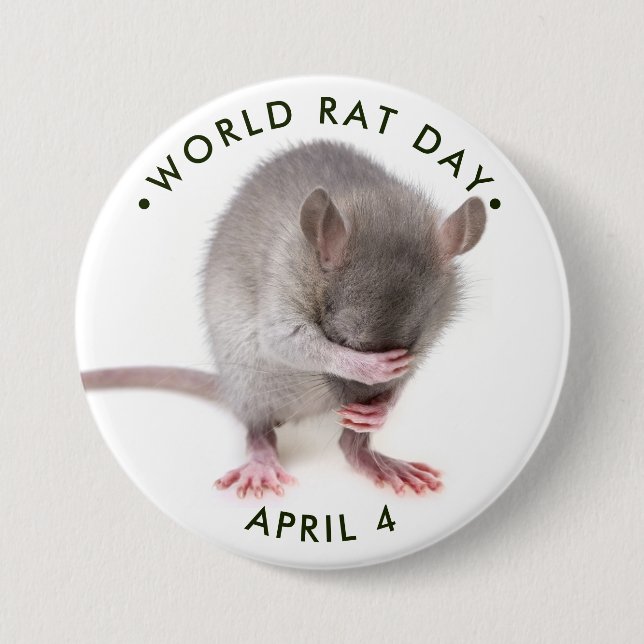World Rat Day 7.5 Cm Round Badge (Front)