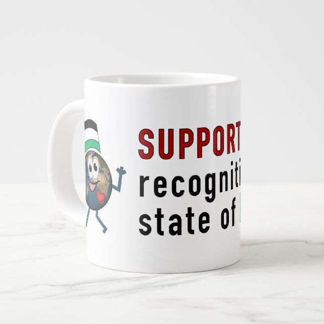 World Recognition of Palestinian Statehood Large Coffee Mug (Front Left)
