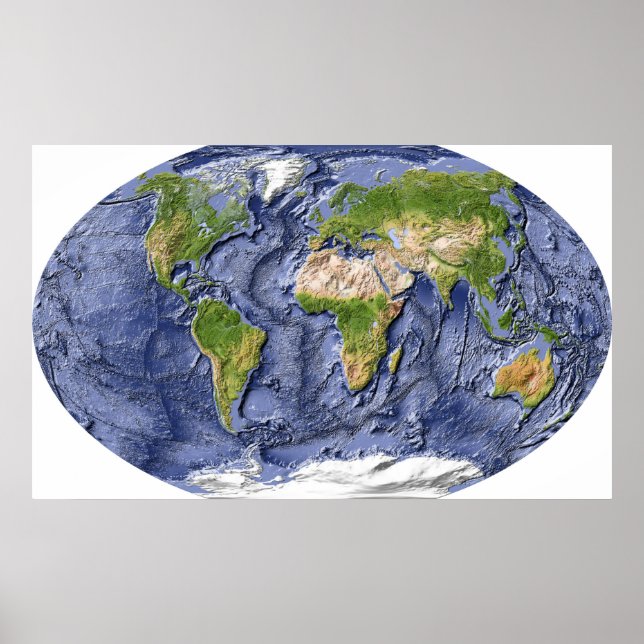 World Relief Map Poster (Front)
