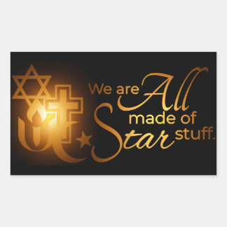 World religions all made of star stuff  rectangular sticker
