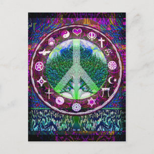 World Religions Peace Tree of Life Mandala Postcard