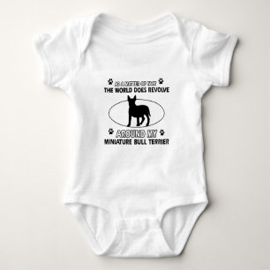 World revolves around my miniature bull terrier baby bodysuit