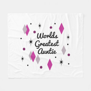 World’s Best Auntie Midcentury Fleece Blanket