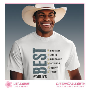 World’s Best Brother Personalised Checklist T-Shirt