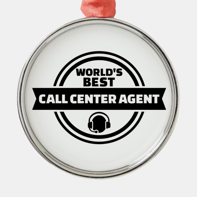 World’s best call centre agent metal tree decoration (Front)