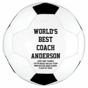 World’s Best Coach personalised custom text Soccer Ball