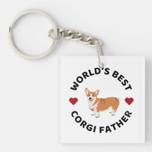 World’s Best Corgi Father Hat Proud Dog Dad Gift Key Ring