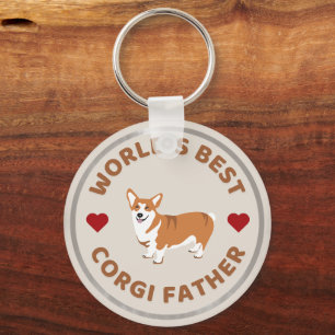 World’s Best Corgi Father Proud Dog Dad Gift Key Ring