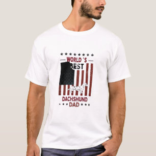 World’s Best Dachshund Dad – Bold Patriotic Dog Da T-Shirt