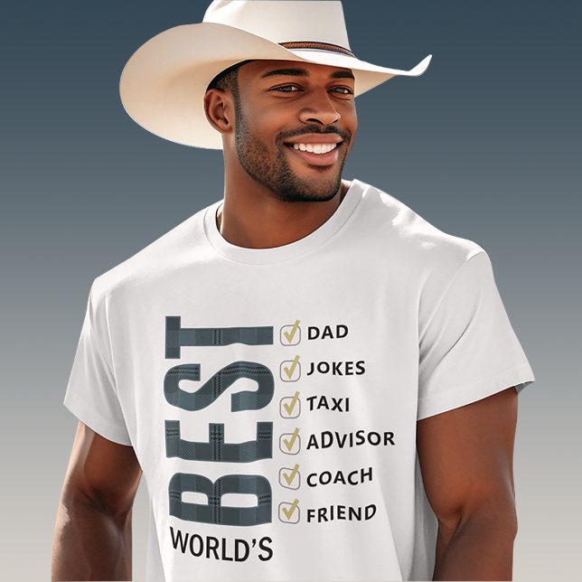 World’s Best Dad Customisable Checklist T-Shirt (Creator Uploaded)