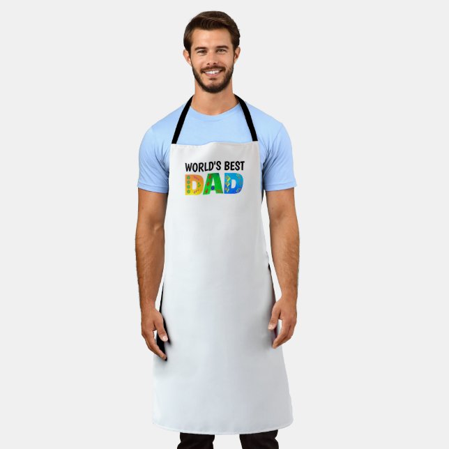 World’s Best DAD Whimsical Letters Apron (Worn)