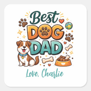 World’s Best Dog Dad   Custom Father’s Day Square Sticker