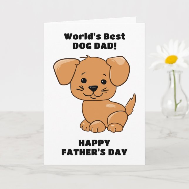 World’s Best Dog Dad Happy Father’s Day Card (Small Plant)