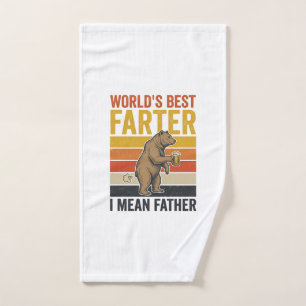 World’s Best Farter Funny Father Bear Hand Towel