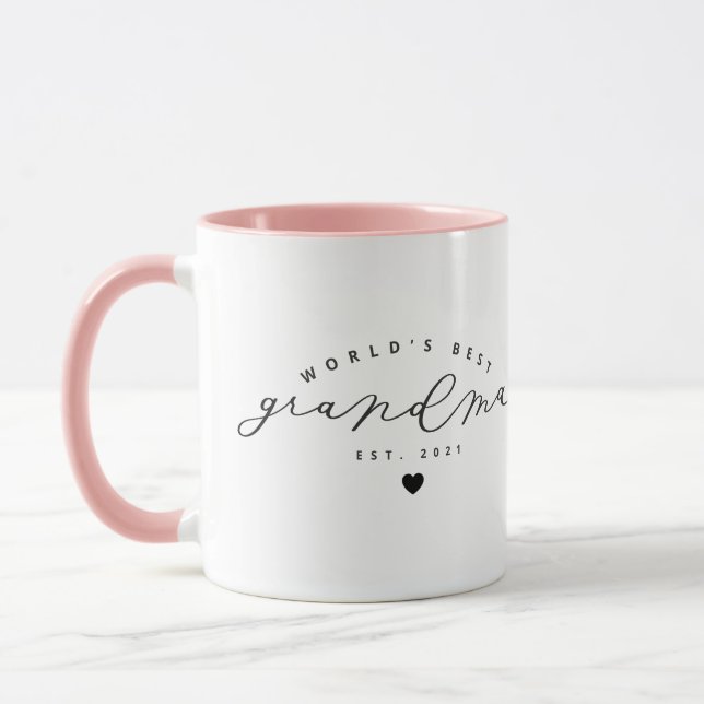World’s Best Grandma Cute Calligraphy Coffee Mug (Left)