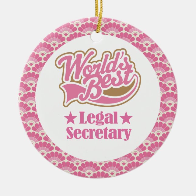 World’s Best Legal Secretary Gift Ornament (Front)
