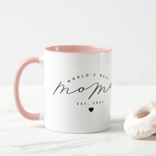 World’s Best Momo Cute Calligraphy Coffee Mug (With Donut)