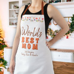 World`s Best Mum Flowers Floral Mother`s Day Apron<br><div class="desc">Cute Floral World`s Best Mum Flowers Floral Mother`s Day Apron. Hand-drawn flowers in beautiful spring colours.. Create your own personal gift for a mother for Mother`s Day,  a birthday or Christmas and add your names. You can change mum to mummy,  mama, ... </div>
