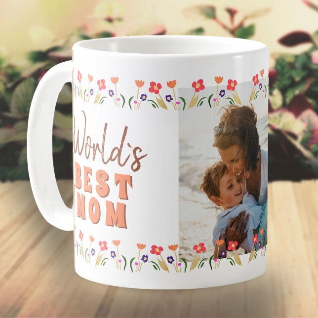 World`s Best Mum Flowers Mother`s Day Photo  Coffee Mug (Creator Uploaded)